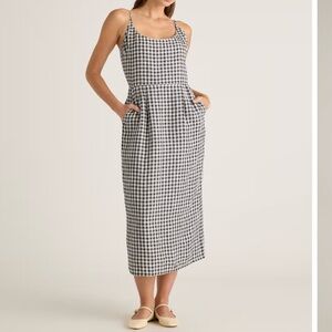 Quince 100% European Linen Scoop Neck Midi Dress